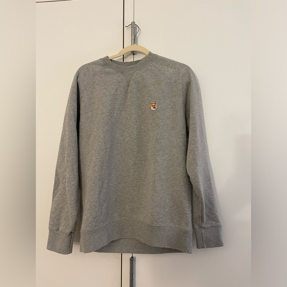 Maison Kitsune Grey Crewneck Sweatshirt size large